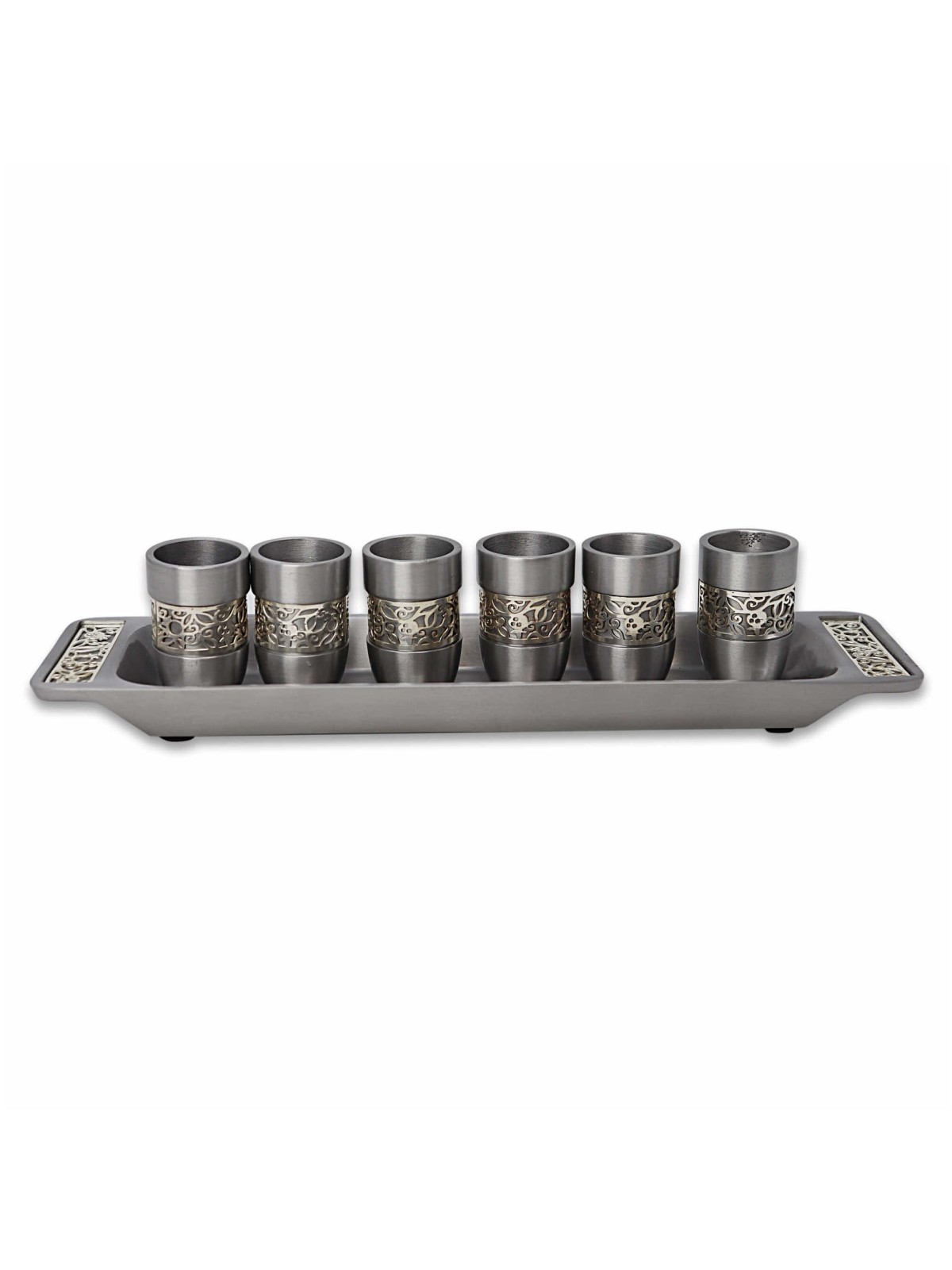 Lacy Laser-Cut Kiddush Serving Cup Set | Kiddush Cups | Judaica